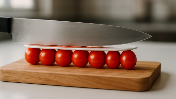 2 surfaces, 1 geste, 30 tomates cerises coupées sans les écraser, l&rsquo;astuce inattendue qui fait gagner du temps